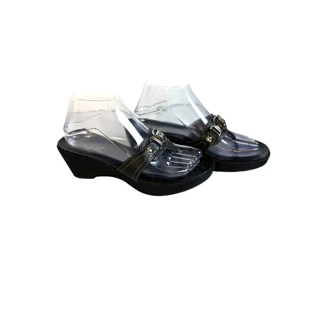 Anne Klein Sports Womens Thong Open Toe Sandals Black Size 7.5 Eur 38 Sku 2506